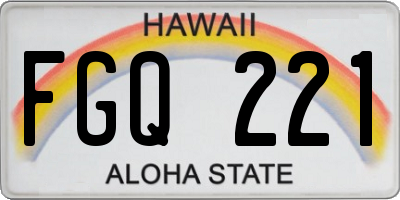 HI license plate FGQ221