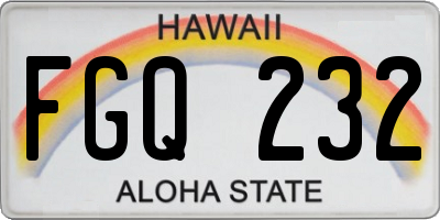 HI license plate FGQ232