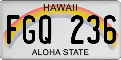 HI license plate FGQ236