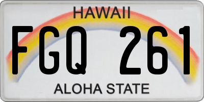 HI license plate FGQ261