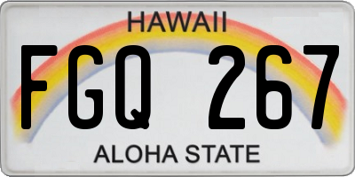 HI license plate FGQ267