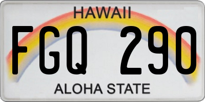 HI license plate FGQ290