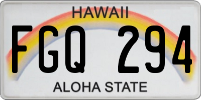 HI license plate FGQ294