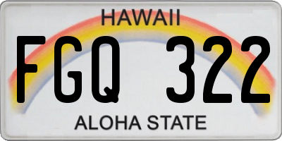 HI license plate FGQ322