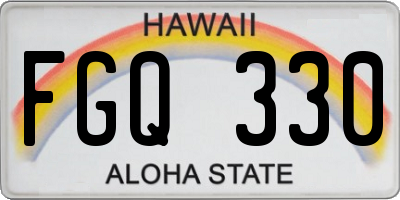 HI license plate FGQ330