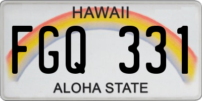 HI license plate FGQ331