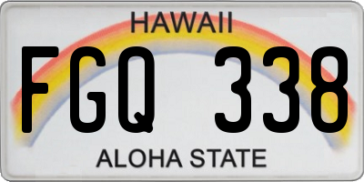 HI license plate FGQ338
