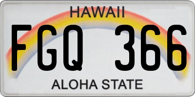 HI license plate FGQ366