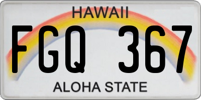 HI license plate FGQ367