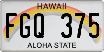 HI license plate FGQ375