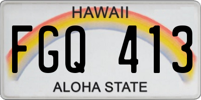 HI license plate FGQ413