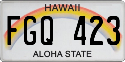 HI license plate FGQ423
