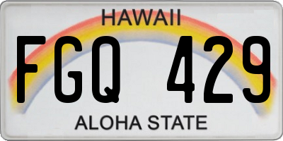 HI license plate FGQ429