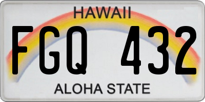 HI license plate FGQ432