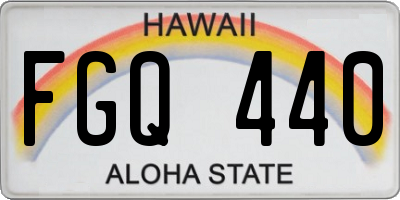 HI license plate FGQ440