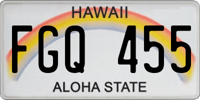 HI license plate FGQ455