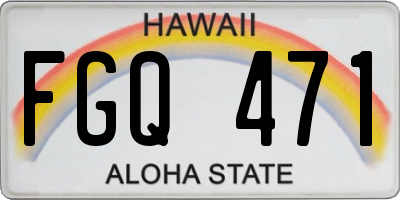 HI license plate FGQ471