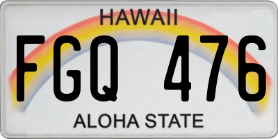 HI license plate FGQ476