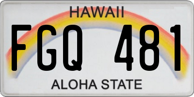 HI license plate FGQ481