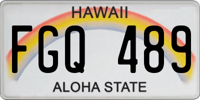 HI license plate FGQ489