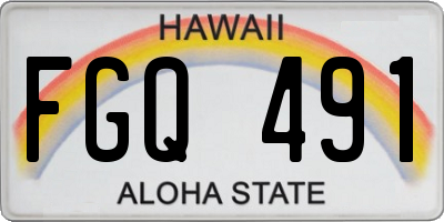 HI license plate FGQ491