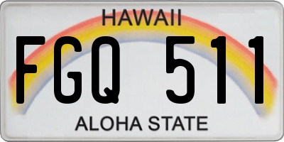 HI license plate FGQ511