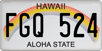 HI license plate FGQ524