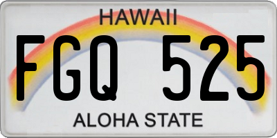 HI license plate FGQ525