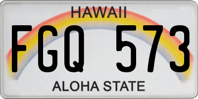 HI license plate FGQ573