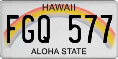 HI license plate FGQ577