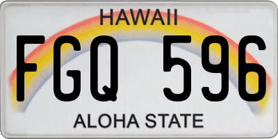 HI license plate FGQ596