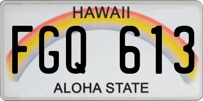 HI license plate FGQ613