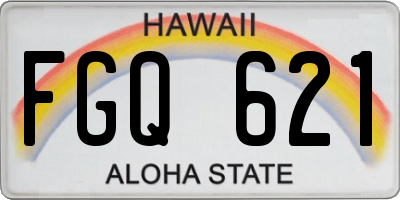 HI license plate FGQ621