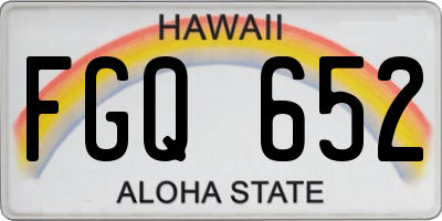 HI license plate FGQ652