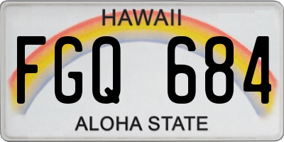 HI license plate FGQ684