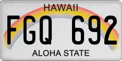 HI license plate FGQ692