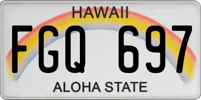 HI license plate FGQ697