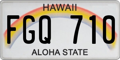 HI license plate FGQ710