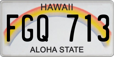 HI license plate FGQ713