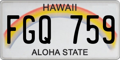 HI license plate FGQ759