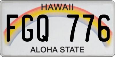 HI license plate FGQ776