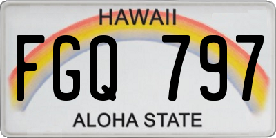 HI license plate FGQ797