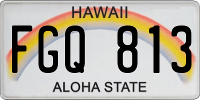 HI license plate FGQ813