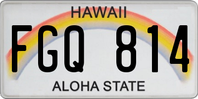 HI license plate FGQ814