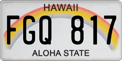 HI license plate FGQ817