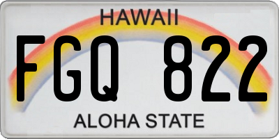 HI license plate FGQ822