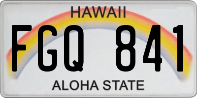 HI license plate FGQ841