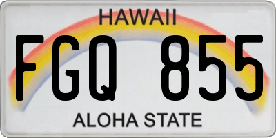 HI license plate FGQ855
