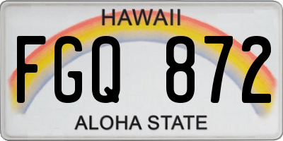 HI license plate FGQ872