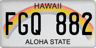 HI license plate FGQ882